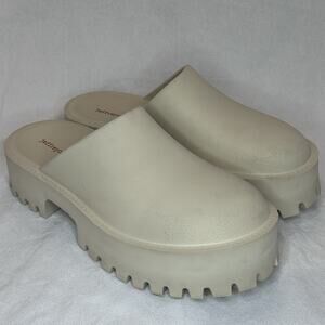 Jeffrey Campbell Cream Platform Clog Mules